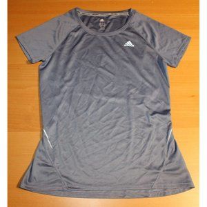 Womens adidas Climalite Short Sleeve Shirt Top Small Gray Athletic Running